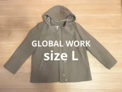GLOBAL WORK 軽やかストレッチ2WAYショートコート Lサイズ