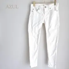 アズール　パンツ　ストレート　コットン　白　XS