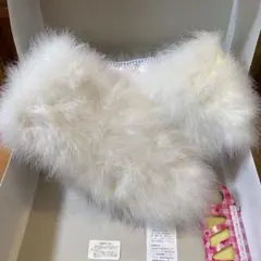 ホワイトファー 着物ショール ボタン付き　成人式