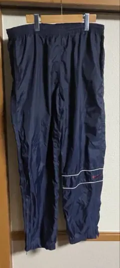 2010s ナイキ ナイロンパンツ シャカパン ネイビー ワイド US規格 古着 