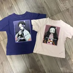 鬼滅の刃　Tシャツ　GU 胡蝶しのぶ　禰豆子　姉妹　おそろい　110 130のサムネイル