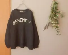 サマンサモスモス　ロゴジャカードニット　チャコール