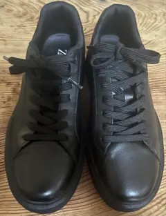 【完売品】ZARA 本革レザースニーカー ブラック EU40 JP26.4のサムネイル