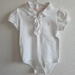 RalphLauren☆ホワイトフリル ポロシャツ ロンパース　刺繍　18М