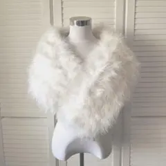 羽毛　鳥羽　リアルフェザー　ショール　和装　洋装　成人式　結婚式