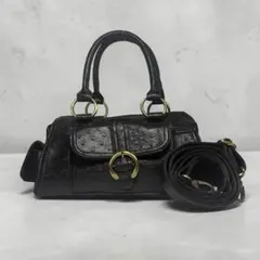 ostrich leather y2k shoulder bag blackのサムネイル