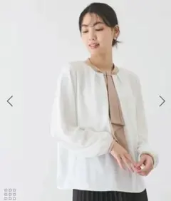 新品未使用JAYRO 配色ボウタイブラウス Mのサムネイル