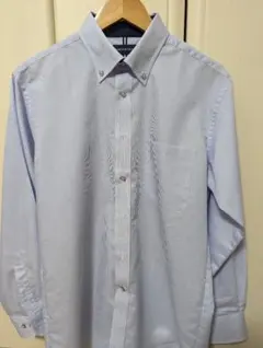 洋服の青山 ボタンダウンシャツ ライトブルー【美品】