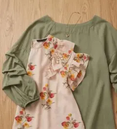 【美品】ZARA 花柄ブラウス & ケルチャンス カーキ 2点セット まとめ売り