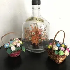 ハーバリウムボトルとバスケットセット