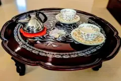 希少韓国伝統工芸 螺鈿細工 貝殼 ローテーブル 座卓 折り畳み 鳳凰 F40
