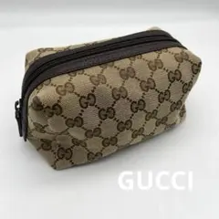✨美品✨グッチGG コスメポーチ 小物入れGG柄 ブラウン茶色