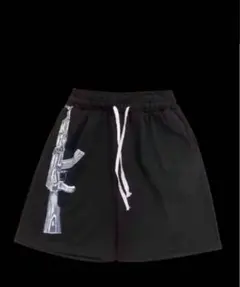 メンズ ショートパンツ ブラック ライフル柄 swag y2k - メルカリ