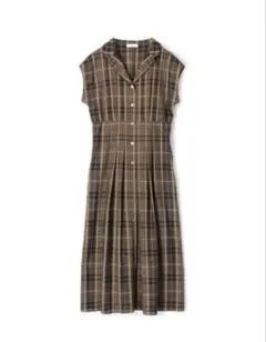 美品 Ballsey バレッタプラッド オープンカラーシャツワンピース 半袖