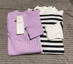 【タグ付き有り】Techichi ハイネック ワイド リブトップス 2点セット