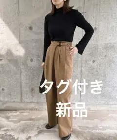 2022 SS ベルトデザインワイドWタックパンツのサムネイル