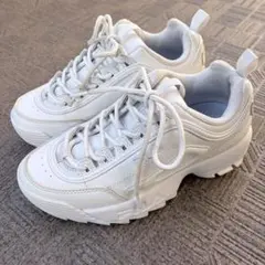 美品★FILA 厚底スニーカー ディスラプター2 ホワイト 22.5cm
