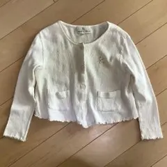 110サイズ　女の子　組曲　白のカーディガン