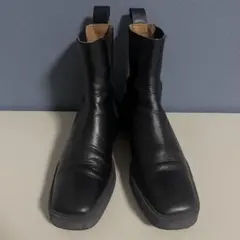 ZARA レザースクエアトゥアンクルブーツ サイドゴアブーツ 39