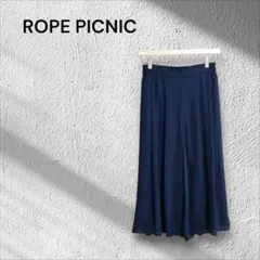 ROPE PICNIC ワイドパンツ　キュロット　タックフレア　ネイビーM~L