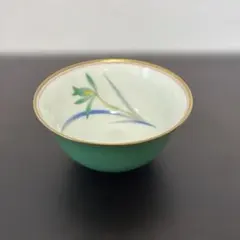 香蘭社 花柄 湯飲み 緑色　5個セット