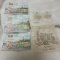 ダッフィーフレンズ20周年 パンフレット　シール　巾着まとめ売り