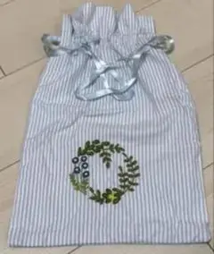 ストライプ刺繍体操服袋