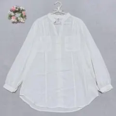 【MAK MAKS】スキッパープルオーバーブラウス チュニック 胸ポケット