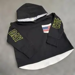 SHORH KIDS 黒いアメリカ国旗付きパーカー 110