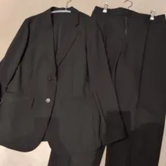 ユニクロ 感動ジャケット/タックパンツ ブラックスーツセット Lサイズ