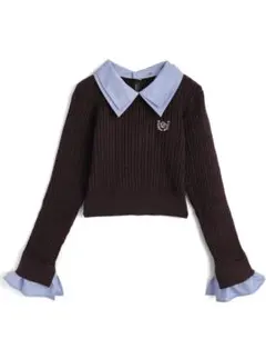 【 GRL 】ダークブラウン ニットセーター／Mサイズ相当