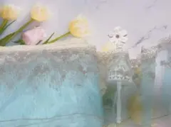 №157 豪華なチュールレース　ミント色