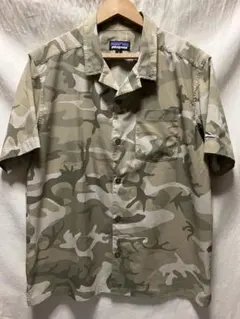 美品 patagonia ストレッチプレーニングハイブリッドシャツ M カモ B