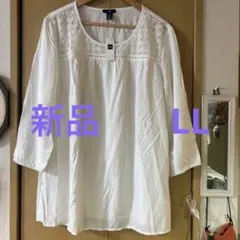 Gap 刺繍入りホワイト長袖チュニックブラウスXLのサムネイル