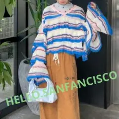 HELLO.SANFANCISCO マルチボーダーフリルニット