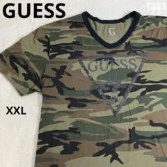 GUESS/ゲス/カモフラVネックTシャツ/迷彩/オーバーサイズ/T283