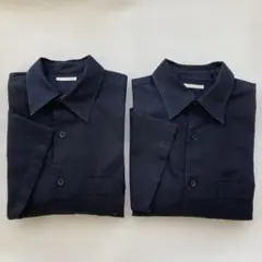 GU半袖シャツ 黒 2枚 胸ポケット付きSサイズ