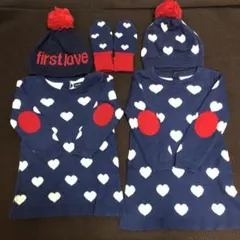 再値下げ！baby gap ハート♡ニットワンピ　姉妹コーデ　80 90セット！