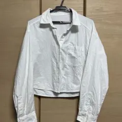 GU ホワイト クロップドシャツ