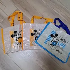 ミッキーマウス　エコトートバッグ　3個