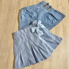 ショートパンツ フレア　デニム風　130