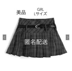 美品 GRL チェック柄 プリーツスカート Lサイズ