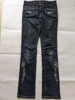 花刺繍デニム　S　Iyon deux