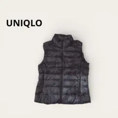 ユニクロ ウルトラライトダウンベスト フルジップ 袋付き ブラック アウトドア