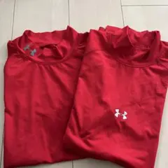 Under Armour 赤 アンダーシャツ 半袖SM長袖LG 2枚セット