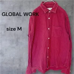 GLOBAL WORK グローバルワーク 起毛ドットシャツ ボルドー　綿100%
