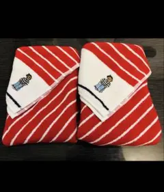 ❾❷新品ラルフローレン　ポロベア　ストライプ　赤　フェイスタオル二枚