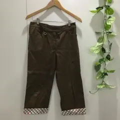 ダックス ゴルフ クロップド パンツ ブラウン 70 M 裾チェック 上品のサムネイル