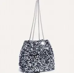 SHEIN ミニ　スパンコールデコレーション　バケットバックのサムネイル