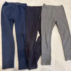 キッズ レギンス 3点セット ネイビー グレー